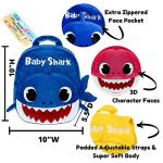 Q&M Novelties Baby Shark Backpack Gift Set Bundle (5 Pack), Kids Baby Shark Toys Plush Toddler Play Set, Yellow- Baby Shark by Q&M Novelties