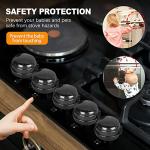 ZukoCert Stove Knob Covers for Child Safety, Thermostability Clear Easy Cleaning Gas Stove Knob Covers Protect Kids with A Child Proof Lock, Oven Knob Covers for Child Safety (5 Pack) by 