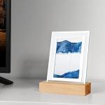 Sand Art Liquid, Motion 3D Sand Painting Creative Moving, Sand Art Living Room Decoration, 360Â° Rotate, Glass Crafts Solid Wood Frame, Relaxing Mood Home Office Work Decor by Xecvkr