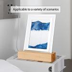 Sand Art Liquid, Motion 3D Sand Painting Creative Moving, Sand Art Living Room Decoration, 360Â° Rotate, Glass Crafts Solid Wood Frame, Relaxing Mood Home Office Work Decor by Xecvkr