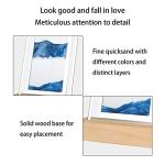 Sand Art Liquid, Motion 3D Sand Painting Creative Moving, Sand Art Living Room Decoration, 360Â° Rotate, Glass Crafts Solid Wood Frame, Relaxing Mood Home Office Work Decor by Xecvkr