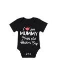 Happy First Motherâs Day Newborn Baby Boy Girl Outfit Mommy Bodysuit Summer Romper Clothes Set from 