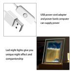 Sand Art Liquid, Motion 3D Sand Painting Creative Moving, Sand Art Living Room Decoration, 360Â° Rotate, Glass Crafts Solid Wood Frame, Relaxing Mood Home Office Work Decor by Xecvkr