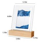 Sand Art Liquid, Motion 3D Sand Painting Creative Moving, Sand Art Living Room Decoration, 360Â° Rotate, Glass Crafts Solid Wood Frame, Relaxing Mood Home Office Work Decor by Xecvkr