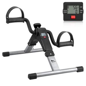 Folding Pedal Exerciser, Mini Exercise Bike Under Desk Bike Pedal Exerciser Arm and Leg Peddler Machine with LCD Monitor from Green Joy
