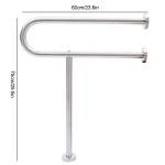 Toilet Safety Rail Stainless Steel Toilet Handle Handrail Toilet Bars Shower Assist Aid for Elderly, Handicap, Disabled, Seniors, Load-Bearing Up to 75kg from mignonneshop