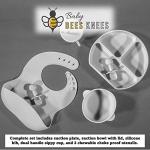 Baby Bees Knees Baby led weaning Supplies-Complete Starter Set Silicone Feeding Set- Suction Bowl Space Saving Suction Plate self Feeding Spoons- Easy to use Solid Food Eating Set 6+ Months from BabyBeesKnees