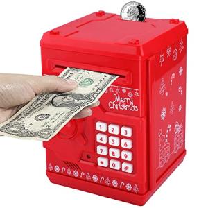 Cargooy Mini ATM Piggy Bank ATM Machine Best Gift for Kids,Electronic Code Piggy Bank Money Counter Safe Box Coin Bank for Boys Girls Password Lock Case (Christmas) by Cargooy by Dongguan senhui electronic technology Co.,Ltd