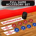 SereneLife Shuffleboard Table, 9ft Poly Coated Surface, with Accessories, Abacus Style Scoring, Fast Puck Action Play, Indoor and Outdoor Portable Arcade Shuffle Board Game Table for Kids and Adults by Sound Around