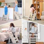 Onasti Foldable Toddler Step Stop for Bathroom Sink, Adjustable 3 Step Stool for Kids Toilet Potty Training Stool with Handles, Child Kitchen Counter Stool Helper, Plastic Ladder for Toddlers Grey by Onasti