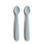 mushie Silicone Baby Feeding Spoons | 2 Pack (Powder Blue) by mushie