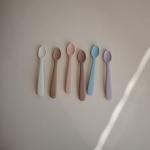 mushie Silicone Baby Feeding Spoons | 2 Pack (Powder Blue) by mushie