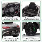 TOBBI Ride On Car 12V Licensed Mercedes Benz AMG GT Kids Electric Car Ride On Toys Vehicle with 2.4G Remote Control, 2 Powerful Motors, Music, Horn, USB, Silver Grey from TOBBI