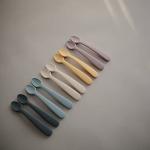 mushie Silicone Baby Feeding Spoons | 2 Pack (Powder Blue) by mushie