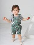 Kiluex Newborn Baby Boy Clothes Solid Shirt + Dinosaur Short Overalls with Suspender 2Pcs Outfits Setï¼A-Greenï¼3-6mï¼ by 