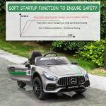 TOBBI Ride On Car 12V Licensed Mercedes Benz AMG GT Kids Electric Car Ride On Toys Vehicle with 2.4G Remote Control, 2 Powerful Motors, Music, Horn, USB, Silver Grey from TOBBI