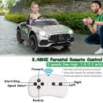 TOBBI Ride On Car 12V Licensed Mercedes Benz AMG GT Kids Electric Car Ride On Toys Vehicle with 2.4G Remote Control, 2 Powerful Motors, Music, Horn, USB, Silver Grey from TOBBI