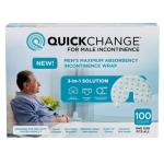 QuickChange Men's Incontinence Wrap, Maximum Absorbency Catheter Alternative for Males with Reduced Mobility | 17 Ounce Capacity, Adjustable Size, 100-Count by UI Medical