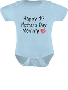 First Mothers Day Baby Boy Girl Outfit New Mom Gifts Mommy's Day Infant Bodysuit 6M Aqua by 