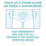 QuickChange Men's Incontinence Wrap, Maximum Absorbency Catheter Alternative for Males with Reduced Mobility | 17 Ounce Capacity, Adjustable Size, 100-Count by UI Medical