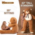 Giant Teddy Bear 5 Feet - Memory Foam Filled Big Teddy Bear - Soft Fluffy Huge Teddy Bear Stuffed Animal Large Teddy Bear - Cute Valentines Day Gift for Girlfriend, Wife, Kids Birthday Gift by MR BAGO