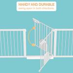 Extra Wide Baby Gate with Cat Door - Walk Through Small Pet Door Safety Gate for Stair Kitchen - Pressure Mounted No Drill 62.60"-65.35" Wide by Fairy Baby