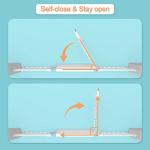 Extra Wide Baby Gate with Cat Door - Walk Through Small Pet Door Safety Gate for Stair Kitchen - Pressure Mounted No Drill 62.60"-65.35" Wide by Fairy Baby