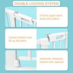 Extra Wide Baby Gate with Cat Door - Walk Through Small Pet Door Safety Gate for Stair Kitchen - Pressure Mounted No Drill 62.60"-65.35" Wide by Fairy Baby