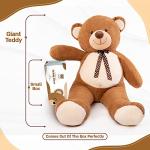 Giant Teddy Bear 5 Feet - Memory Foam Filled Big Teddy Bear - Soft Fluffy Huge Teddy Bear Stuffed Animal Large Teddy Bear - Cute Valentines Day Gift for Girlfriend, Wife, Kids Birthday Gift by MR BAGO