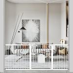 Extra Wide Baby Gate with Cat Door - Walk Through Small Pet Door Safety Gate for Stair Kitchen - Pressure Mounted No Drill 62.60"-65.35" Wide by Fairy Baby