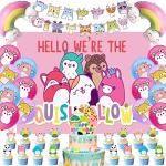 Birthday Party supplies Party Decorations Include Birthday Backdrop Happy Birthday Banner Balloons Cupcake Toppers Foil Balloon Party Decorations for Girls and Boys by 