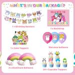 Birthday Party supplies Party Decorations Include Birthday Backdrop Happy Birthday Banner Balloons Cupcake Toppers Foil Balloon Party Decorations for Girls and Boys by 