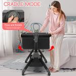 Obleba Baby Bassinets, Bedside Crib, Bedside Sleeper for Infants with Storage Basket Wheels and Mosquito Nets, Adjustable Bassinet for Newborns(Dark Grey) by Dongguan Yixin E-commerce Co., LTD