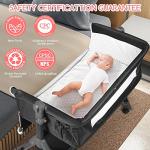 Obleba Baby Bassinets, Bedside Crib, Bedside Sleeper for Infants with Storage Basket Wheels and Mosquito Nets, Adjustable Bassinet for Newborns(Dark Grey) by Dongguan Yixin E-commerce Co., LTD