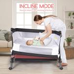 Obleba Baby Bassinets, Bedside Crib, Bedside Sleeper for Infants with Storage Basket Wheels and Mosquito Nets, Adjustable Bassinet for Newborns(Dark Grey) by Dongguan Yixin E-commerce Co., LTD