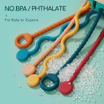 Pichoi Montessori Toys for Baby 6 Months, Baby Sensory Toy for Kids 1 Year Old, Silicone Teething Toy for Toddlers 12 Months, UFO Pull String Activity Toddler Bath Toy for Travel, Boys Girl Birthday by Pichoi