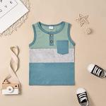 FOCUTEBB 2 Years Old Toddler Boy Clothes Baby Boys Summer Outfits Sleeveless Patchwork Shirt Tops Shorts Set Clothes Set Green 2-3T/100cm by 