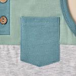 FOCUTEBB 2 Years Old Toddler Boy Clothes Baby Boys Summer Outfits Sleeveless Patchwork Shirt Tops Shorts Set Clothes Set Green 2-3T/100cm by 