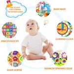 Wooden Baby Activity Cube for Toddlers 3+ï¼5 in 1 Early Educational Montessori Toy for Toddlersï¼Abacus Blocks Bead Maze Spinning Gear Shape Sorter Learning Clockï¼First Birthday Gifts for Boys Girls. by Jade Hare