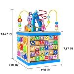 Wooden Baby Activity Cube for Toddlers 3+ï¼5 in 1 Early Educational Montessori Toy for Toddlersï¼Abacus Blocks Bead Maze Spinning Gear Shape Sorter Learning Clockï¼First Birthday Gifts for Boys Girls. by Jade Hare