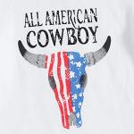 4th of July Baby Boy Outfit Short Sleeve American Cowboy T-Shirt Tops Jogger Shorts Western Summer Clothes (White-Cowboy, 12-18 Months) by Muasaaluxi