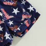 4th of July Baby Boy Outfit Short Sleeve American Cowboy T-Shirt Tops Jogger Shorts Western Summer Clothes (White-Cowboy, 12-18 Months) by Muasaaluxi