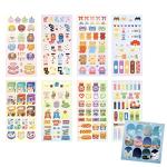 Cute Essential Kawaii Aesthetic Stationery Sticker Pack - 8 Sheets (200+ Stickers) - for Planners, journals, scrapbooks, Gifts, Kpop photocards, polcos, Removable, Birthday Cake, Party, Rainbow by dalgaru