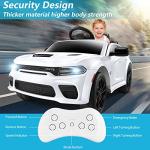 Sesslife 12V Kids Ride on Car Licensed Dodge Charger Toy Car, Electric Car for Kids with 7AH Big Battery and Remote Control, 3 Speed Kids car with Suspension System, LED Light, MP3 & Bluetooth, White by ZHENBAO
