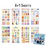 Cute Essential Kawaii Aesthetic Stationery Sticker Pack - 8 Sheets (200+ Stickers) - for Planners, journals, scrapbooks, Gifts, Kpop photocards, polcos, Removable, Birthday Cake, Party, Rainbow by dalgaru
