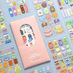 Cute Essential Kawaii Aesthetic Stationery Sticker Pack - 8 Sheets (200+ Stickers) - for Planners, journals, scrapbooks, Gifts, Kpop photocards, polcos, Removable, Birthday Cake, Party, Rainbow by dalgaru