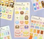 Cute Essential Kawaii Aesthetic Stationery Sticker Pack - 8 Sheets (200+ Stickers) - for Planners, journals, scrapbooks, Gifts, Kpop photocards, polcos, Removable, Birthday Cake, Party, Rainbow by dalgaru