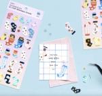 Cute Essential Kawaii Aesthetic Stationery Sticker Pack - 8 Sheets (200+ Stickers) - for Planners, journals, scrapbooks, Gifts, Kpop photocards, polcos, Removable, Birthday Cake, Party, Rainbow by dalgaru
