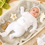 KiddyTurtles Baby Essential 100% Organic Cotton 10Pcs 0-3 Months Baby Clothes Layette Gift Pack for Baby Girls or Baby Boys, Gender Neutral Baby Clothes, Must haves, Baby Shower from 