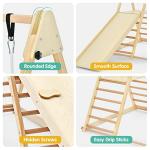 OLAKIDS Toddlers Triangle Climbing Set, 4 in 1 Foldable Kids Wood Montessori Climber Ladder with Ramp, Slide and Swing, Indoor Outdoor Playground Jungle Play Gym Structure for Boys Girls by Olakids